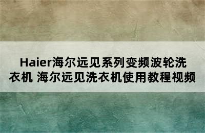 Haier海尔远见系列变频波轮洗衣机 海尔远见洗衣机使用教程视频